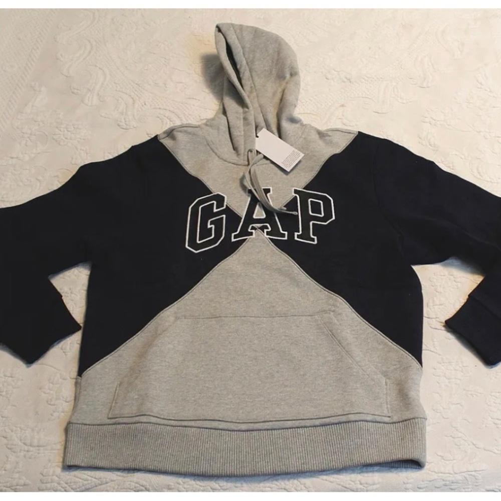 🆕OPENING CEREMONY X GAP X GQ GREY GREEN & BLUE SZ MED PLAID DIAMOND LOGO HOODIE